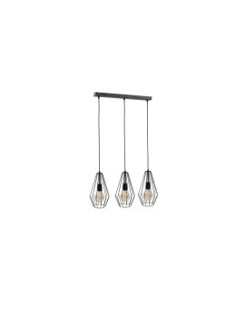 Lampa wisząca loftowa 3xE27 LEX BLACK
