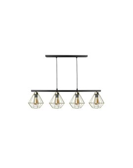 Lampa wisząca nowoczesna 4xE27 FEBRIS BLACK/GOLD LONG