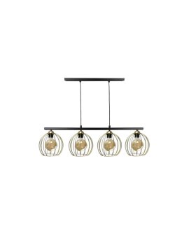 Lampa wisząca nowoczesna 4xE27 BACCA BLACK/GOLD LONG