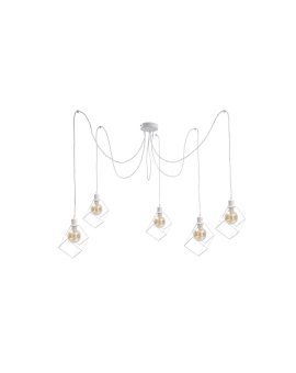 Lampa wisząca loftowa 5xE27 RUBEN WHITE