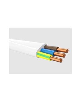 Przewód instalacyjny płaski bezhalogenowy 3x2,5 mm² N2XH-JP B2ca kl.1 biały 0,6/1kV ŻO RE – bęben 500m