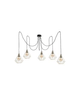 Lampa wisząca loftowa 5xE27 COMO GOLD
