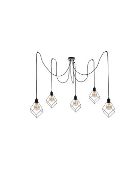 Lampa wisząca loftowa 5xE27 RUBEN WOOD