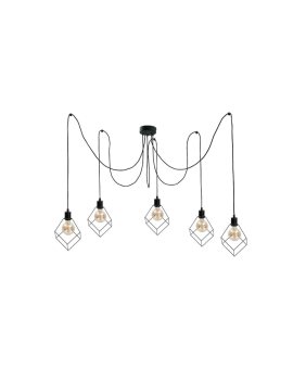 Lampa wisząca loftowa 5xE27 RUBEN BLACK