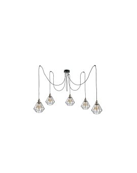 Lampa wisząca loftowa 5xE27 FOSKAL GOLD