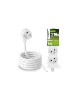 Przedłużacz Sieciowy Kabel z Uziemieniem Listwa Zasilająca 4 Gniazda 3m Biały Sznur Lendo Lumiled