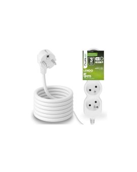 Przedłużacz Sieciowy Kabel z Uziemieniem Listwa Zasilająca 4 Gniazda 5m Biały Sznur Lendo Lumiled