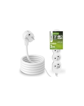 Przedłużacz Sieciowy Kabel z Uziemieniem Listwa Zasilająca 5 Gniazda 3m Biały Sznur Lendo Lumiled