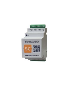 Moduł RS 485 Modbus RTU - wejść wyjść I/O, 8 wejść uniwersalnych, 4 wyjścia analogowe, 4 wyjścia cyfrowe DIN SC-UI8AO4DO4