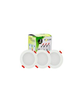 3x Oprawa podtynkowa okrągła MIRO LED Biała 6W 400lm 3000K Goldlux