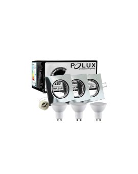 3x Oprawa ruchoma Goldlux kwadrat chrom + żarówka LED GU10 3.5W