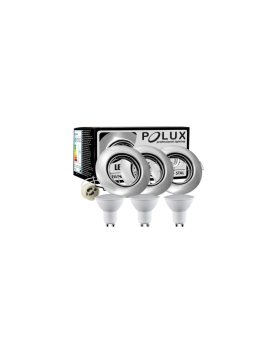 3x Oprawa ruchoma Goldlux okrągła nikiel + żarówka LED GU10 3.5W
