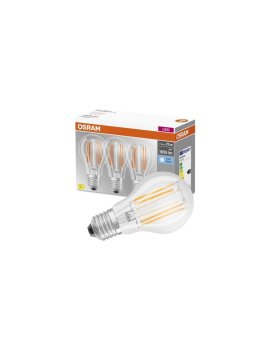 3PAK Żarówka LED E27 A60 CL 7,5W = 75W 1055lm 4000K Neutralna 300 Filament OSRAM BASE