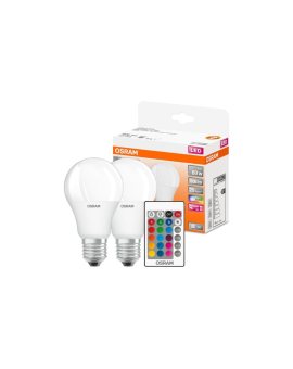 2x Żarówka LED A60 E27 9W = 60W 806lm RGBW 180 OSRAM Star + Pilot klasa F