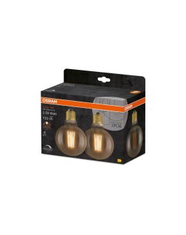 2PAK Żarówka Dekoracyjna LED E27 G95 6,5W = 55W 725lm 2700K Ciepła 300 Filament Ściemnialna OSRAM Vintage 1906
