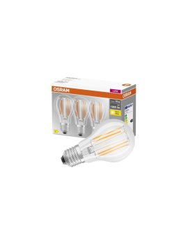 3PAK Żarówka LED E27 A60 CL 7,5W = 75W 1055lm 2700K Ciepła 300 Filament OSRAM BASE