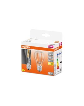 2Pak Żarówka LED E27 A60 11W = 100W 1521lm 2700K Ciepła 300 Filament OSRAM STAR