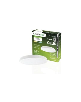 Plafon LED Lampa Sufitowa Natynkowa 36W 4000K 3820lm 106 lm/W CELIS Okrągły IP44 Biały Ring ALS LUMILED