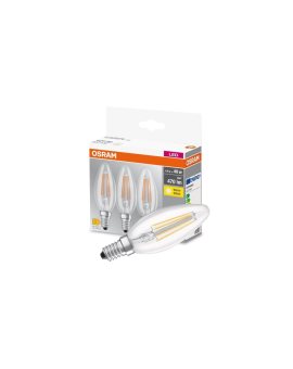 3PAK Żarówka LED E14 B35 4W = 40W 470lm 2700K Ciepła 300 Filament OSRAM