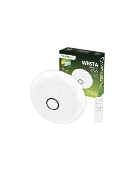 Plafon LED Lampa Sufitowa Natynkowa WESTA 48W CCT Biały Okrągły 40cm + PILOT LUMILED