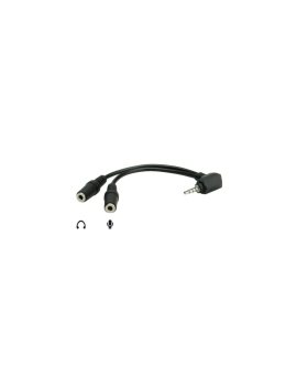 ROLINE 3.5mm Adapter 4pin. (mikrofon + głośnik), czarny, 15 cm
