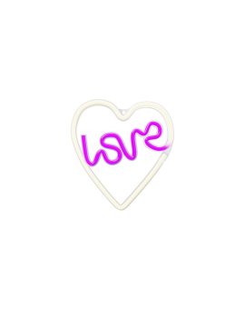 Neon LED LOVE W SERCU fiolet biały NNE02 Neolia