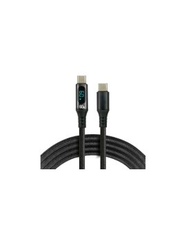 Kabel przewód USB-C PD LCD 100cm everActive CBB-1PDL Power Delivery 2.0 z obsługą szybkiego ładowania 3A/20V 60W