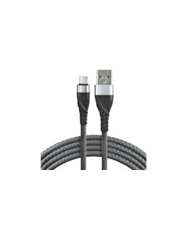 Kabel przewód pleciony USB - micro USB everActive CBB-1MG 100cm z obsługą szybkiego ładowania do 2,4A szary