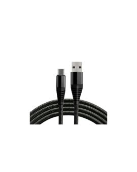 Kabel przewód pleciony USB - USB-C / Typ-C everActive CBB-1CHB 100cm z obsługą szybkiego ładowania do 5A czarny