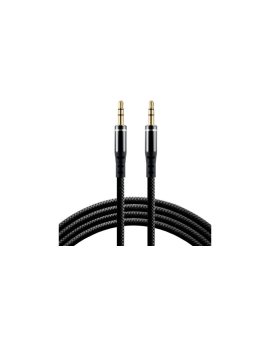 Kabel przewód silikonowy audio AUX wtyk - wtyk mini jack 3.5 mm stereo 150cm everActive CBS-1.5JB czarny