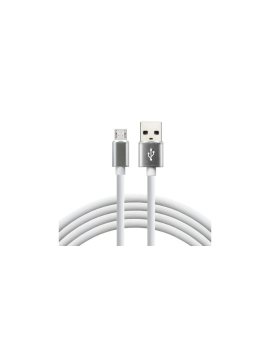 Kabel przewód silikonowy USB - micro USB everActive CBS-1.5MW 150cm z obsługą szybkiego ładowania do 2,4A biały