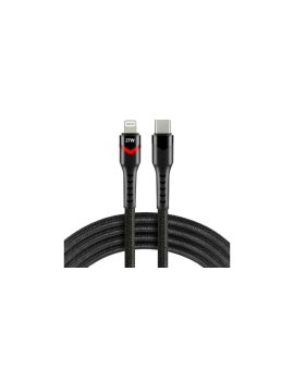 Kabel przewód USB-C - Apple Lightning RGB LED 100cm everActive CBB-1CIR do szybkiego ładowania Power Delivery 27W