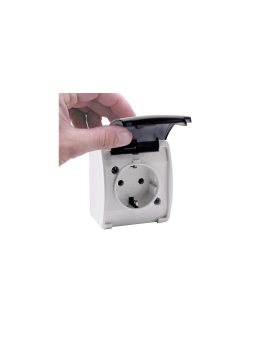 VIPLAST KOALA Gniazdo Schuko Pojedyncze z Dymną Klapką