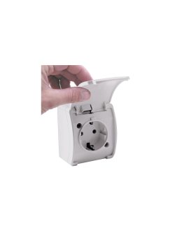 VIPLAST KOALA Gniazdo Schuko Pojedyncze z Białą Klapką