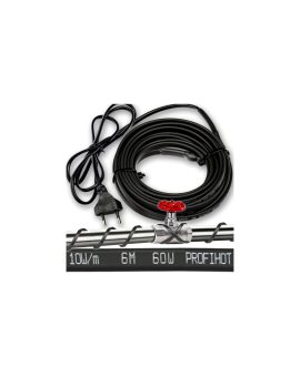 PRZEWÓD GRZEJNY kabel grzewczy samoregulujący z WTYCZKĄ 230V 60W 6M