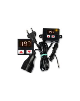 TERMOSTAT ELEKTRONICZNY REGULATOR TEMPERATURY Z GNIAZDKIEM I WTYCZKĄ 230V
