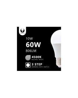 Żarówka LED E27 A60 10W 230V 4500K 806lm 3 stopniowe ściemnianie Forever Light