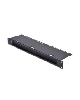 Panel zapasu kabla ze szczotką 1U S/480 G/120 czarny (RAL 9005) DN-19 ORG-3U-SW