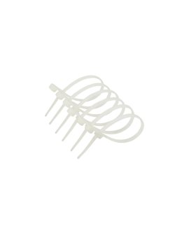 Opaska kablowa z pierścieniem montażowym 4,2 x 220 mm, biały 100 szt. (37-117)