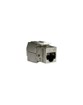 Gniazdo RJ45 STP kat. 6A keystone białe (beznarzędziowe), slim