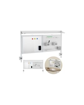 Przegroda biurkowa / organizer Ergo Office, max. obciążenie 10kg, biała tablica, szerokość 1116mm, biała, ER-301 W
