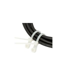 Opaska kablowa z pierścieniem montażowym 3,6 x 150 mm, biały 100 szt. (37-115)
