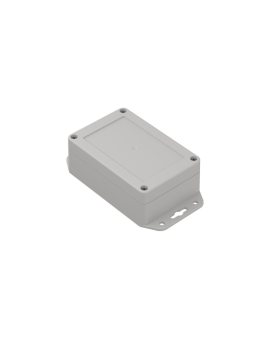 ZP120.80.45UJp TM ABS-PC - Obudowa plastikowa ZP120.80.45 jasny dół z uszami - bezbarwna góra z tulejkami mosiężnymi ABS-PC