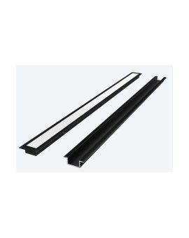 LED line PRIME Profil aluminiowy wpuszczany wpustowy czarny 2m - zestaw 5 lat gwar.