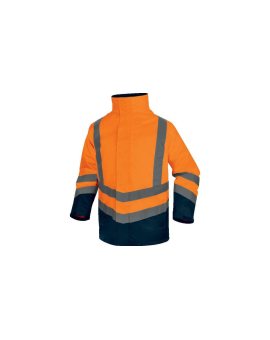 Kurtka ostrzegawcza 5 w 1 z poliestru Oxford powlekanego, odpinana Bluza, Pomarańczowy fluo-granatowy, rozmiar: 3XL, OPTI3OM3X