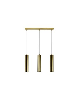Lampa Wisząca Sufitowa NAPOLI 3x GU10 Zwis Tuba Złota GOLDLUX (Polux)