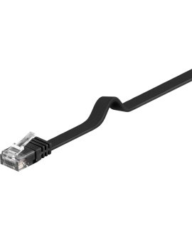 CAT 6Płaska Kabel połączeniowy,U/UTP, czarny - Długość kabla 2 m