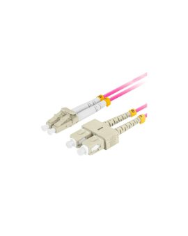 Patchcord światłowodowy MM LC/UPC-SC/UPC duplex 3mm OM4 magenta 3m LANBERG