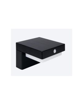 Oprawa Solarna Elewacyjna Suntis 3000K 220lm 2Ah USB-C Kwadrat IP54 Czarna 5 lat gwar.