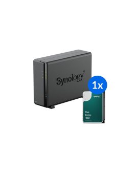 Synology DS124 /8T 1-zatokowy serwer NAS w zestawie z dyskiem o łącznej pojemności 8TB, Tower